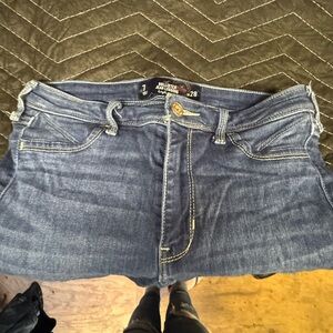 Hollister Blue Denim Low-Rise Mini Skirt